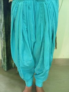 Skyblue Sequence Suit With Heavy Fulkari Duptta