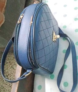 Navy Blue Quilted Crossbody Bag
