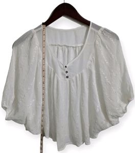 Etam White Flutter Sleeve Blouse