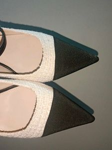 Chic Chanel inspired tweed Heels