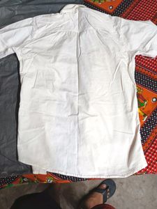 White Half Denim Cotton Shirt