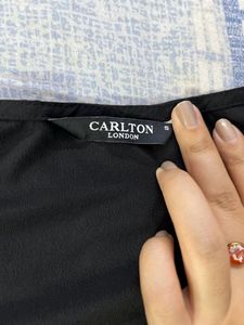 Carlton London Black Victorian Blouson Top