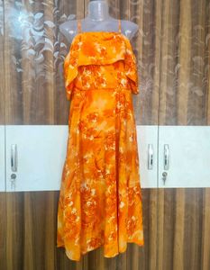 Orange Floral Dress