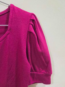 Purple Puff Sleeve Top