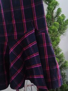 Plaid Flared Skirt