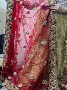 Embroidered Velvet Lehnga With Blouse N Dupatta