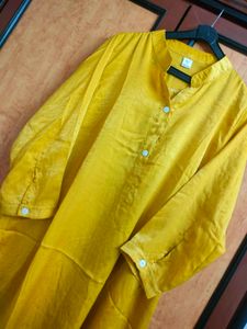 Yellow Mandarin Collar Tunic