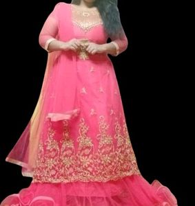 Princess Gown With Dupatta +Freebie😍 ❤✅