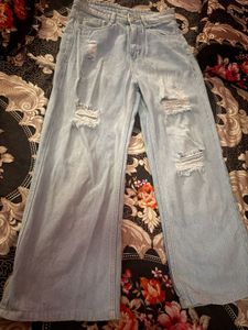 Ripped Wide Leg Jeans