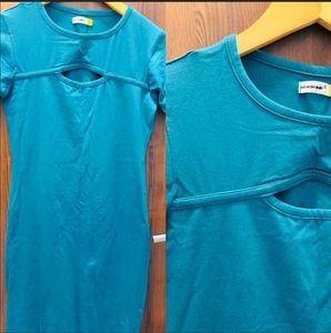 Teal Cutout Bodycon Dress