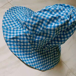 Blue Gingham Bucket Hat