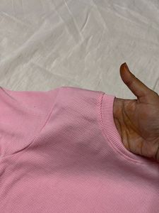 Cute Pink Ribbed Tee