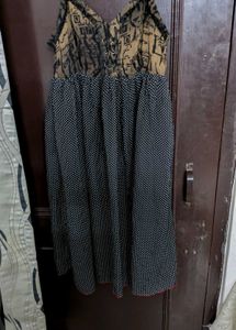 Patterned Sundress with laces in front