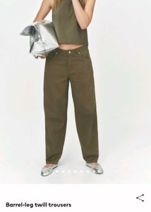 H&amp;M Barrel-leg Twill Trousers (NEW)