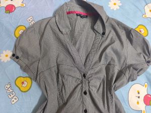 Grey Fitted Y2k Pinteresty Shirt
