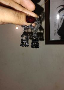 Black Jhumka Earrings