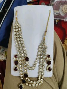 Brand New Necklace Three Layer, With Earings Set.