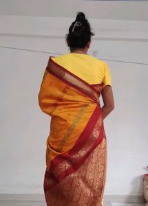 Silk Saree - Yellow &amp; Red