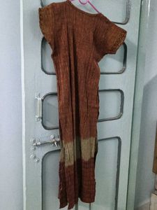 Brown Embellished Kurta