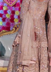 Peach Sparkling Bridal Lehenga Choli