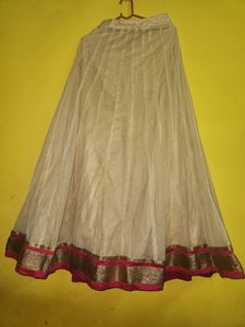 Cream Colour Netted Skirt With Blouse