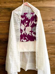 Floral Print Embroidered Salwar Kameez