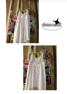 Vintage-Inspired Cream Lace Trim Slip Dress