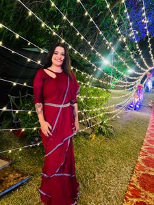 designer frill saree without blouse