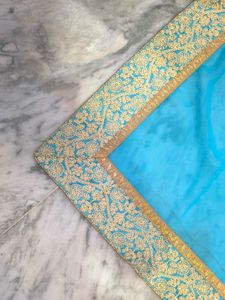 Elegant Blue &amp; Beige Saree