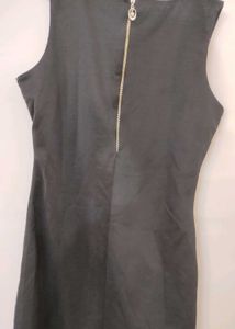 A-line Rose And Black Coloured Party Wear Dress