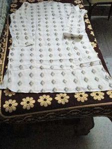 White Patterned Kurta