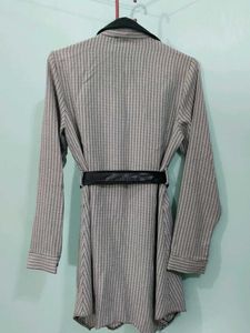 Women Dress With Leather Finish