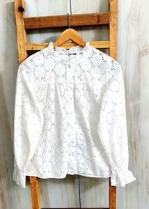 White Embroidered Top size-38