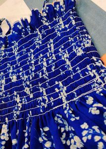Cute Blue Knee Length Frock
