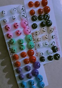 Multicolour Round Smile stud Card earring for girls and women Plastic Stud Earring 💖🫶🏻