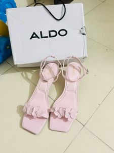 ALDO Pink Floral Ankle Strap  Stiletto Sandals