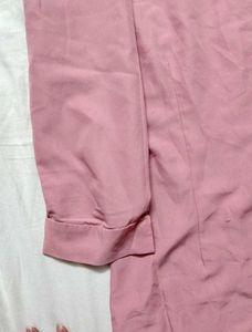 Pink 3/4 Sleeve Button-Down Shirt