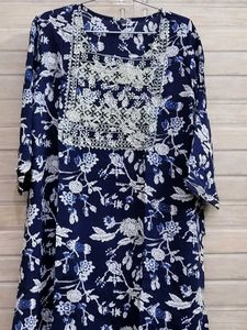 Elegant Blue Floral Kurta