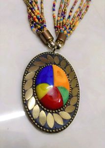 2 Combo Boho Beaded Necklace Set New Condition