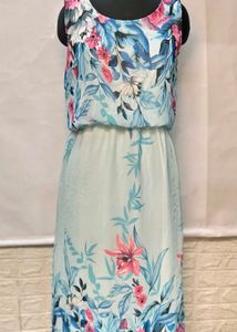Floral Blue Long Gown/ Maxi Dress