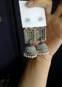 Sparkly Disco Silver Jhumka | One-size |