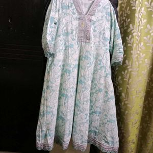 Floral Print Anarkali Kurta