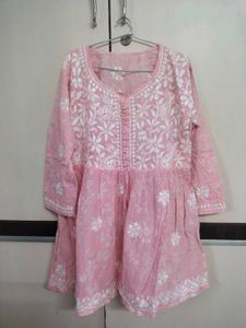 Lucknowi Chikan Kari Short Kurti
