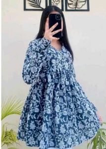 Floral Print Blue Top