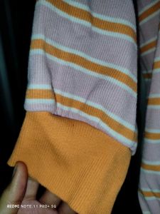 Striped Long Sleeve Crop Top