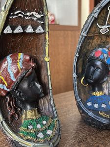 African Lady Bust Statue Decor