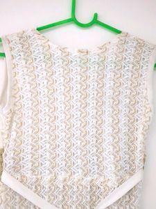 Off White And Gold Colour Dress