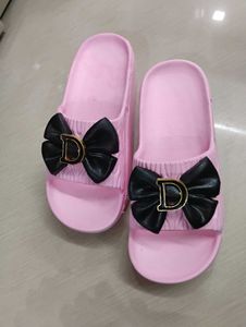 Cute Pink Bow Slides