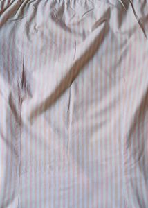 pink Striped on white men shirt