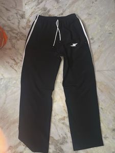 Black Track Pants with White Stripes
